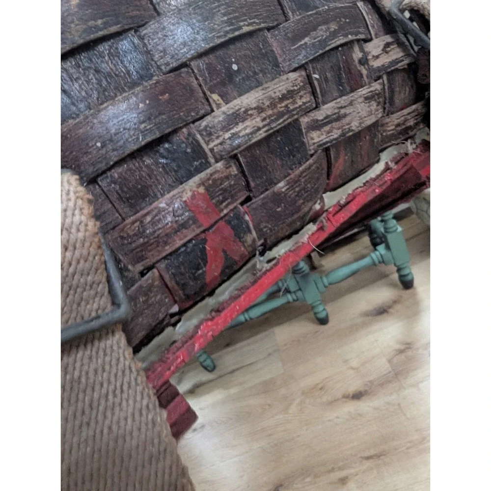 Vintage Early 20th C Adirondack Splint Trapper Pack Backpack Basket Primitive
